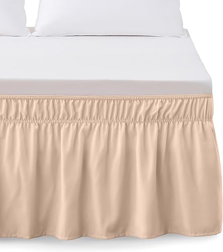 Elegant Comfort Lujosa falda de cama elástica con volantes, con caĂda a medida de 16 pulgadas, ajuste fácil, calidad premium, resistente a las Elegant Comfort Lujosa falda de cama elástica con volantes, con caĂda a medida de 16 pulgadas, ajuste fácil, calidad premium, resistente a las