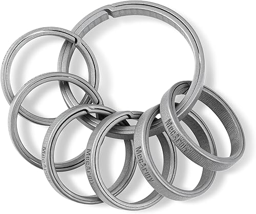 MecArmy EDC Titanium Keyring, Side-Pushing Designed Protect Your Nails, Key Chain Key Rings Holder Split Rings