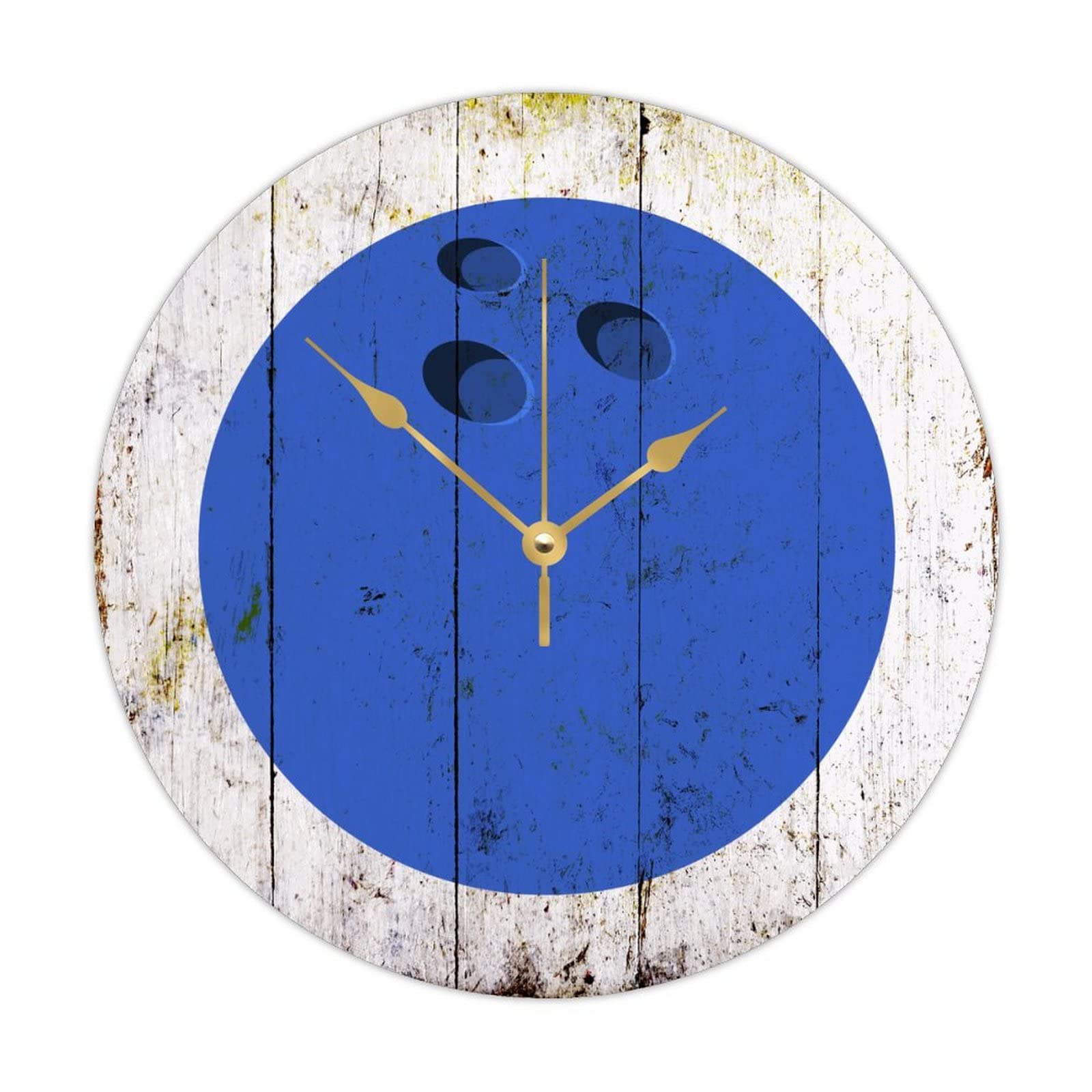 Horloge bois ronde Merry Christmas Bowling déco murale 38cm