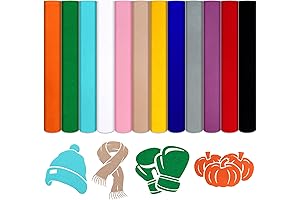 Flocked Heat Transfer Vinyl - 12 Vibrant Colors for Diverse Transfers