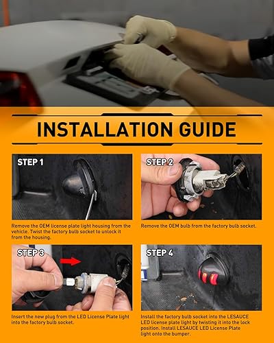 Miniatura 7 de LESAUCE Luz LED completa para matrícula, color rojo OLED neón, blanco puro, luces LED de repuesto para Ford F150 F250 F350 Super Duty Ranger Pickup