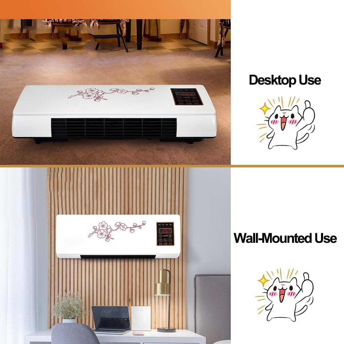 Mini Wall-Mounted Air Conditioner - Quiet 2-in-1 Smart AC/Heater Combo W/Remote for Bedroom Garage Nursery