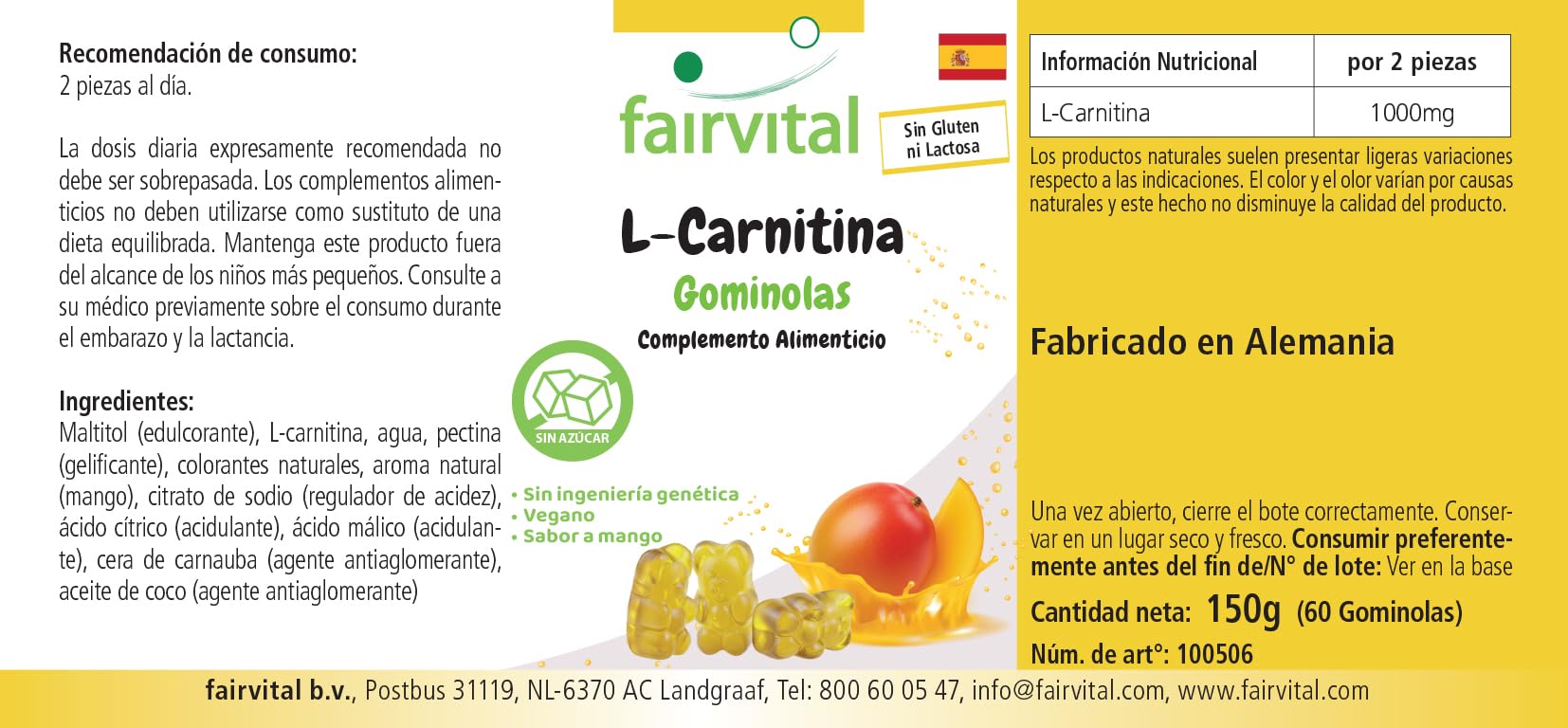 dosis recomendada de l carnitina L-Carnitina Tartrato 1000 mg | 120 Cápsulas main image 1