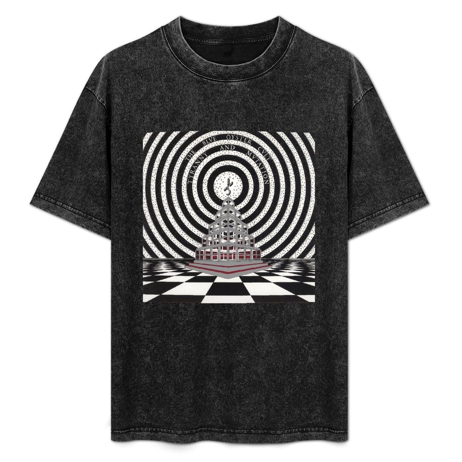 Saturnin&Pd Unisex Black Fashionable Men's Retro T-Shirt Blue Oyster Cult Tyranny And Mutation Cotton T-Shirt Xl