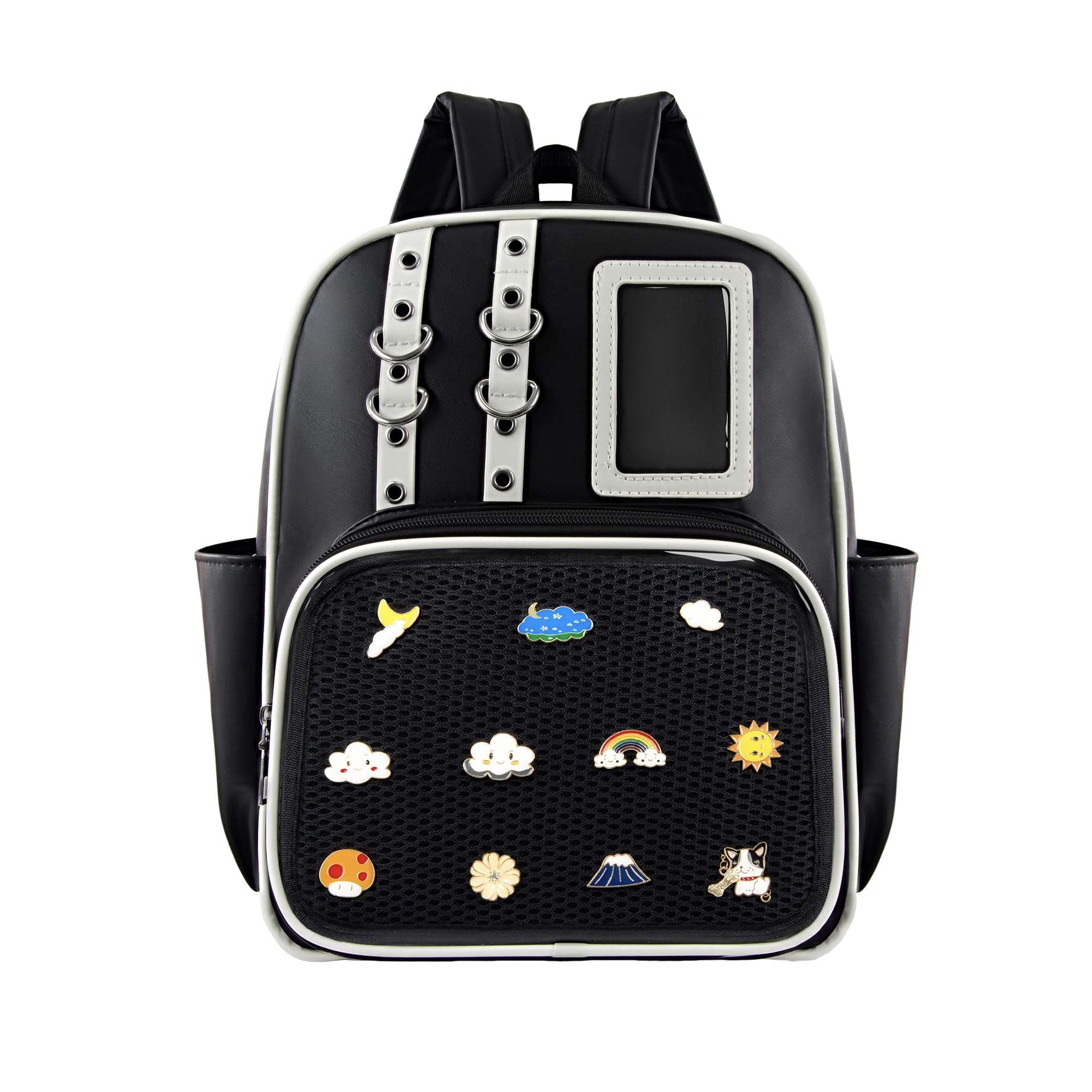 Girls Backpack Ita Bag with Pin Display Insert Y2k Bag for Anime Cosplay, Black, M, Y2k