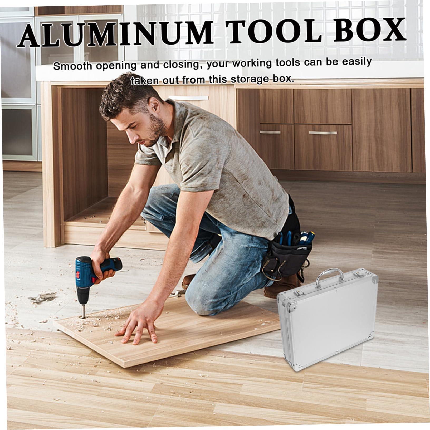 SEWACC Maletín Para Herramientas De Gran Capacidad Asa Caja De Aleación De Aluminio Para Almacenamiento Práctico y Duradero