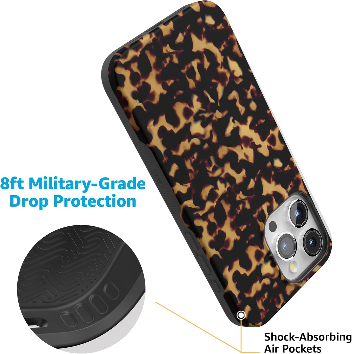 Casely iPhone 15 Pro Case | Shell Shocked | Tortoise Print | Bold Protective Design | Compatible with MagSafe