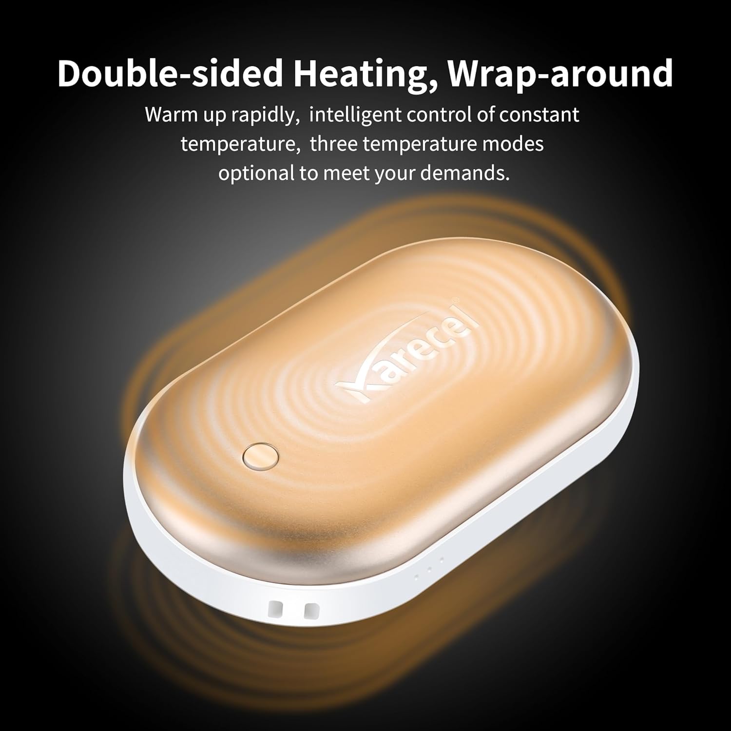 Karecel Hand Warmers Rechargeable 2 Pack, 10400mAh Double-Sided Heat Electric Handwarmers, 4-inch Full-Surface Heat, Reusable Portable Camping Hand Warmer, Gifts Men for Christmas, Winter Essentials