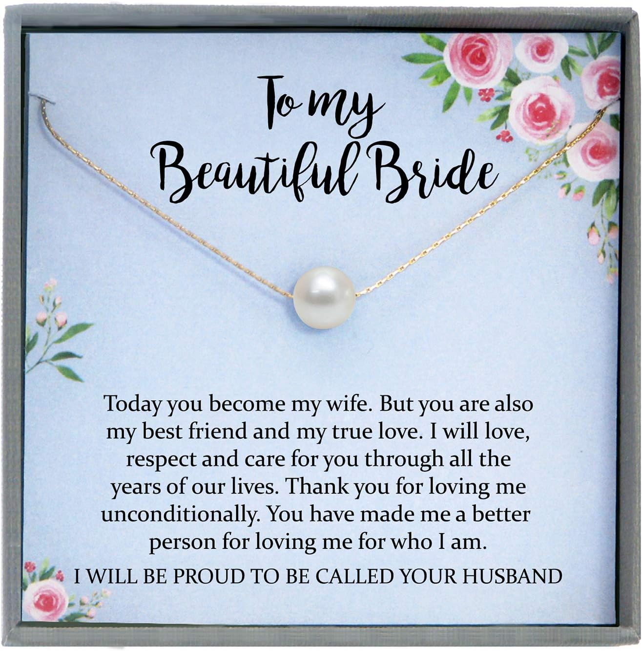 Be Wished Groom to Bride Gift with Meaningful Message and Jewelry, Ready To Gift Necklace with Poem for Wedding Day