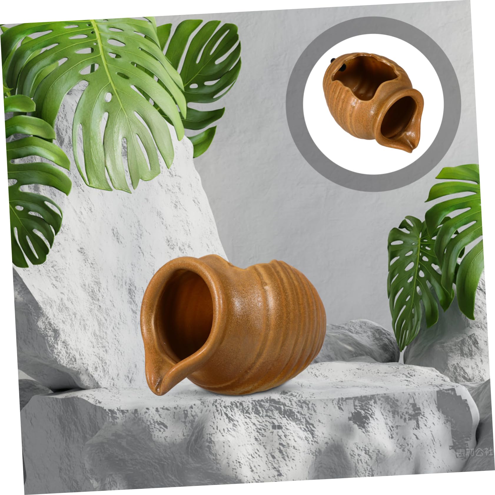 3 Stück Tontopf Mit Zirkulierendem Wasser Aquarium Dekoration Aquarium Versteck Höhle Solarstrom Wasserbrunnen Tisch Wasserbrunnen Keramikglas Dekoratives Brunnenglas BESPORTBLE