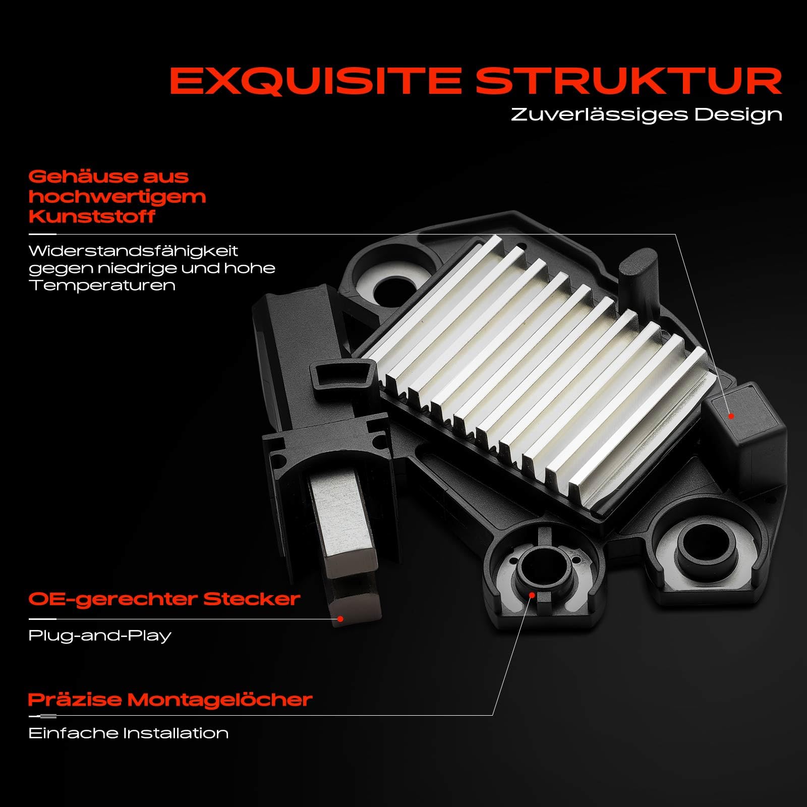 Frankberg Regulador alternador/regulador generador 2543315 2543315D | Compatible con: Serie 6 Convertible E64, A8 4E2 4E8, Clase CLC CL203, Q7 4LB, Serie 5 Touring E61, A6 Allroad 4FH