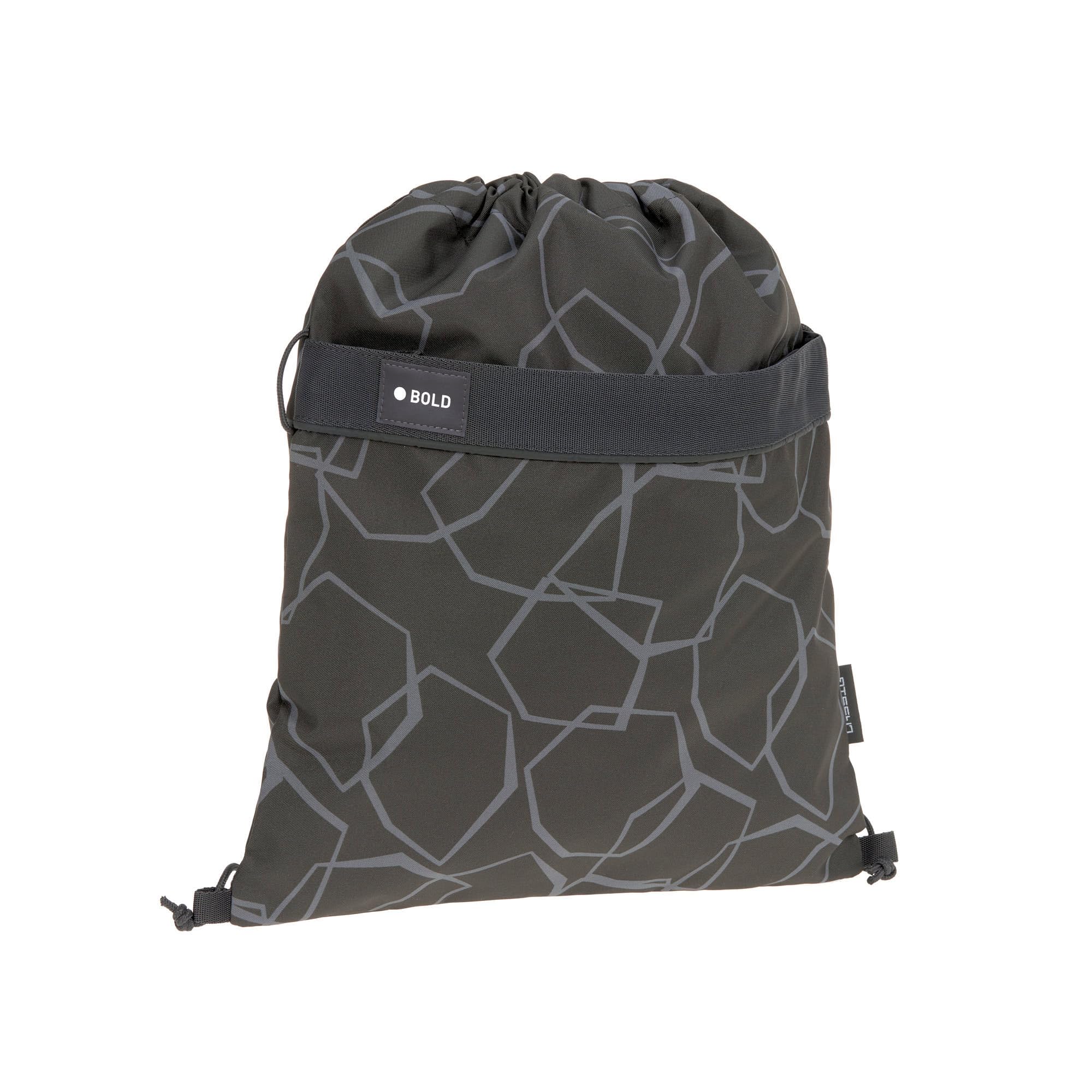 Sac à cordon Lässig School String Bag Bold Edges Grey avec bretelles ajustables souples
