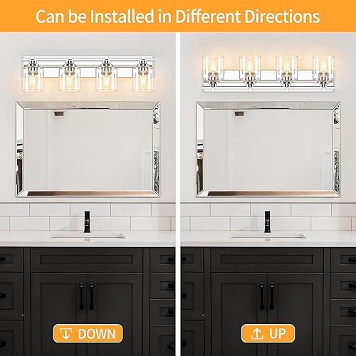 Miniatura 196 de 3 lámparas modernas de baño sobre el espejo, luces de tocador de oro negro para apliques de pared de baño con pantallas de vidrio blanco lechoso
