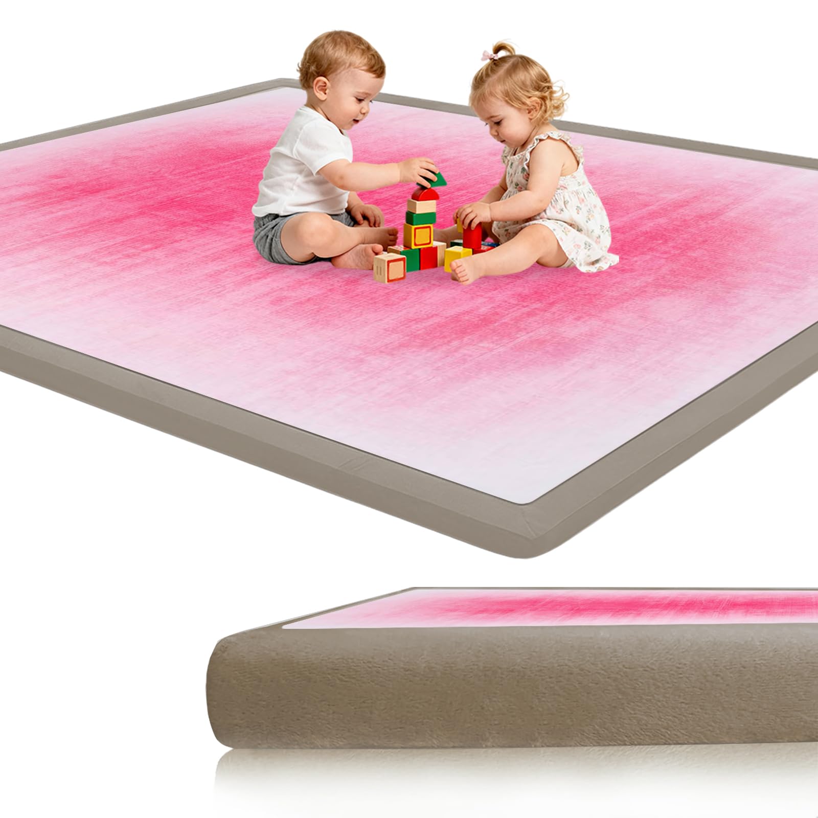 Alfombra Infantil Suelo para Bebes Suave Esterilla Bebe Gateo para Habitación del Niño o la Niña 2 CM Grosor Alfombra de Terciopelo Coral para Niños 200 x 290cm