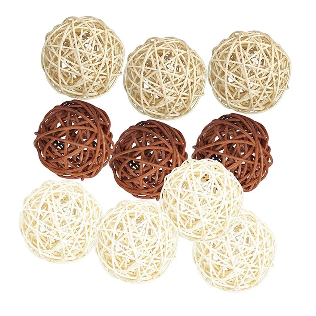 CLUB BOLLYWOOD 10Pieces/Set 5Cm Mix Color Rattan Wicker Ball Decoration Ornaments Wedding Christmas Party Table Garden Hanging | Other Craft Pieces | Other Craft Pieces