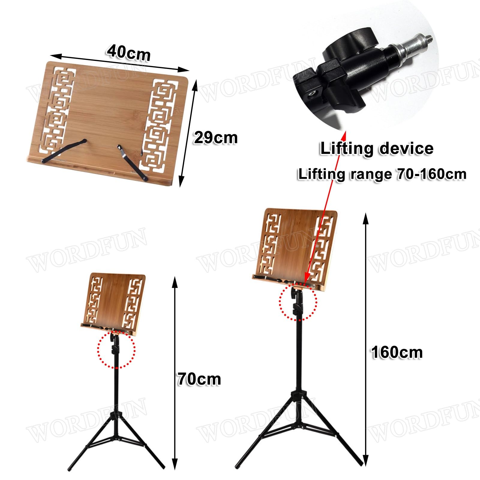 Atril de partituras Plegable Extra Estable de Doble Uso 2 en 1, Soporte para Libros de Escritorio portátil y liviano, Clip de partitura Ajustable