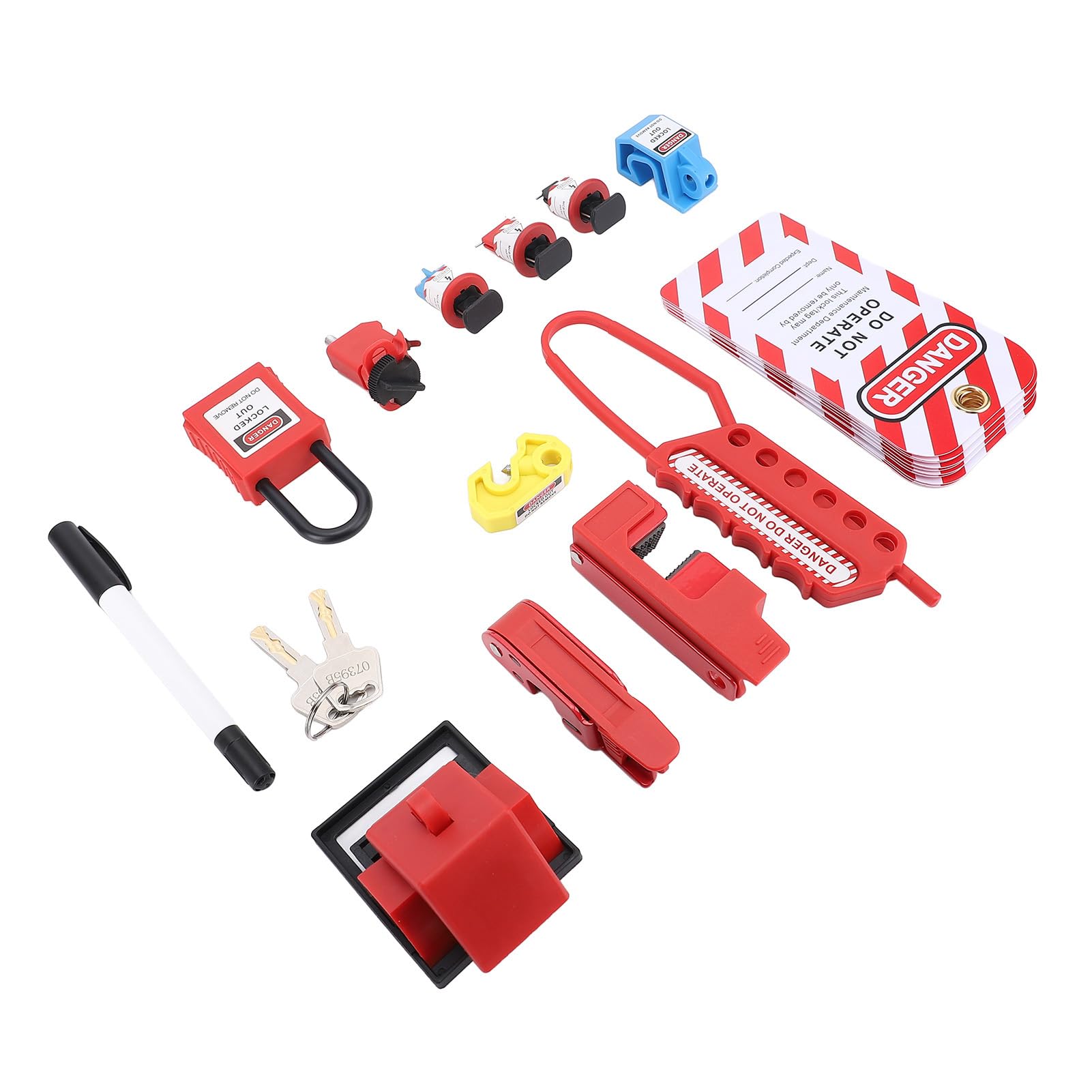 Eujgoov Kit de Consignation Électrique Serrure Disjoncteur Nylon PA avec 8