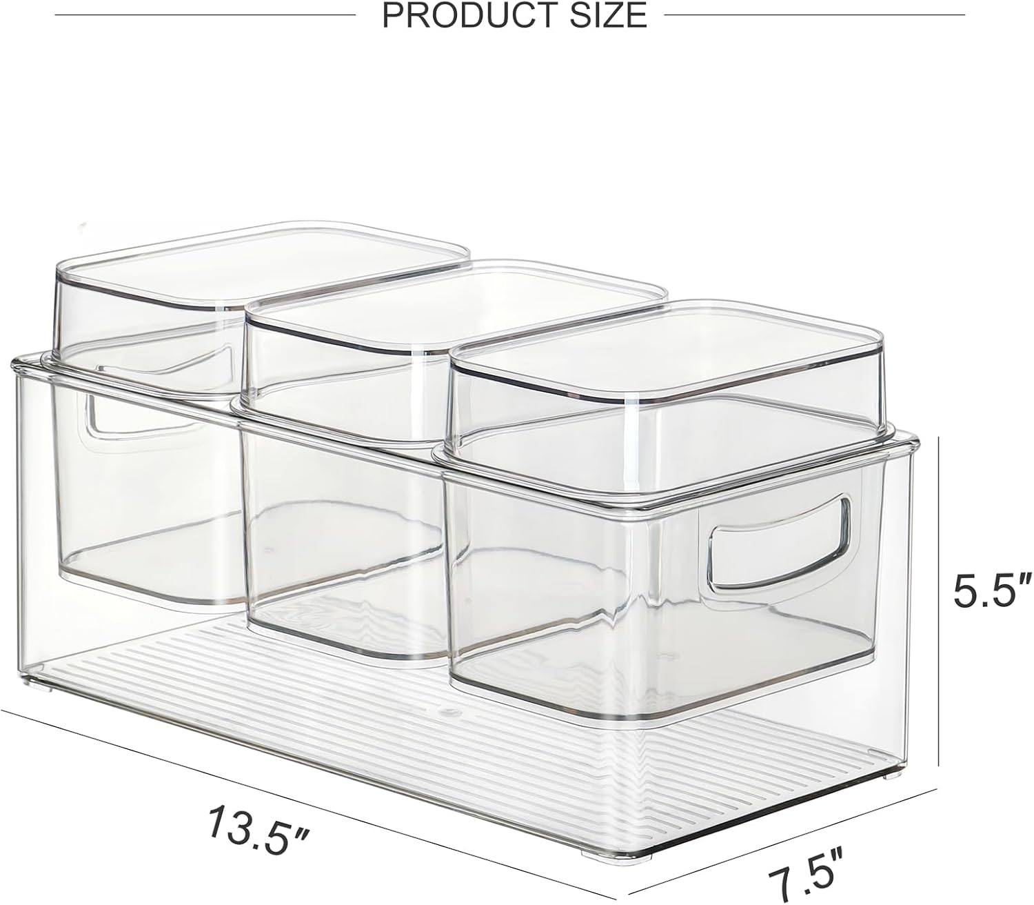 Hudgan Large Taco Bar Serving Set for Party with 3 Separate Containers, Mimosa Bar Accessories with Lids, Chilled Condiment Caddy Organizer for Salad, Fruit, Party Garnish