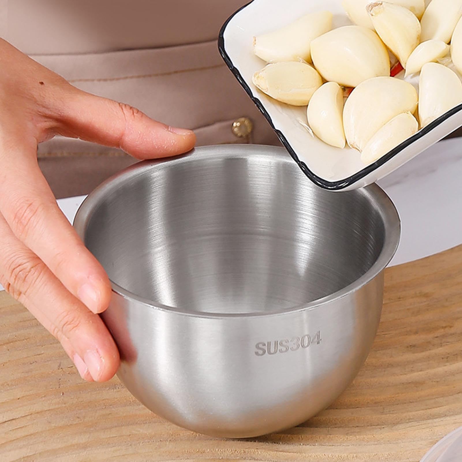 Prensa manual de acero inoxidable para trituradora de ajos, trituradora de condimentos de mano para la cocina del hogar, preparación de comidas, fiesta, restaurante, barbacoa
