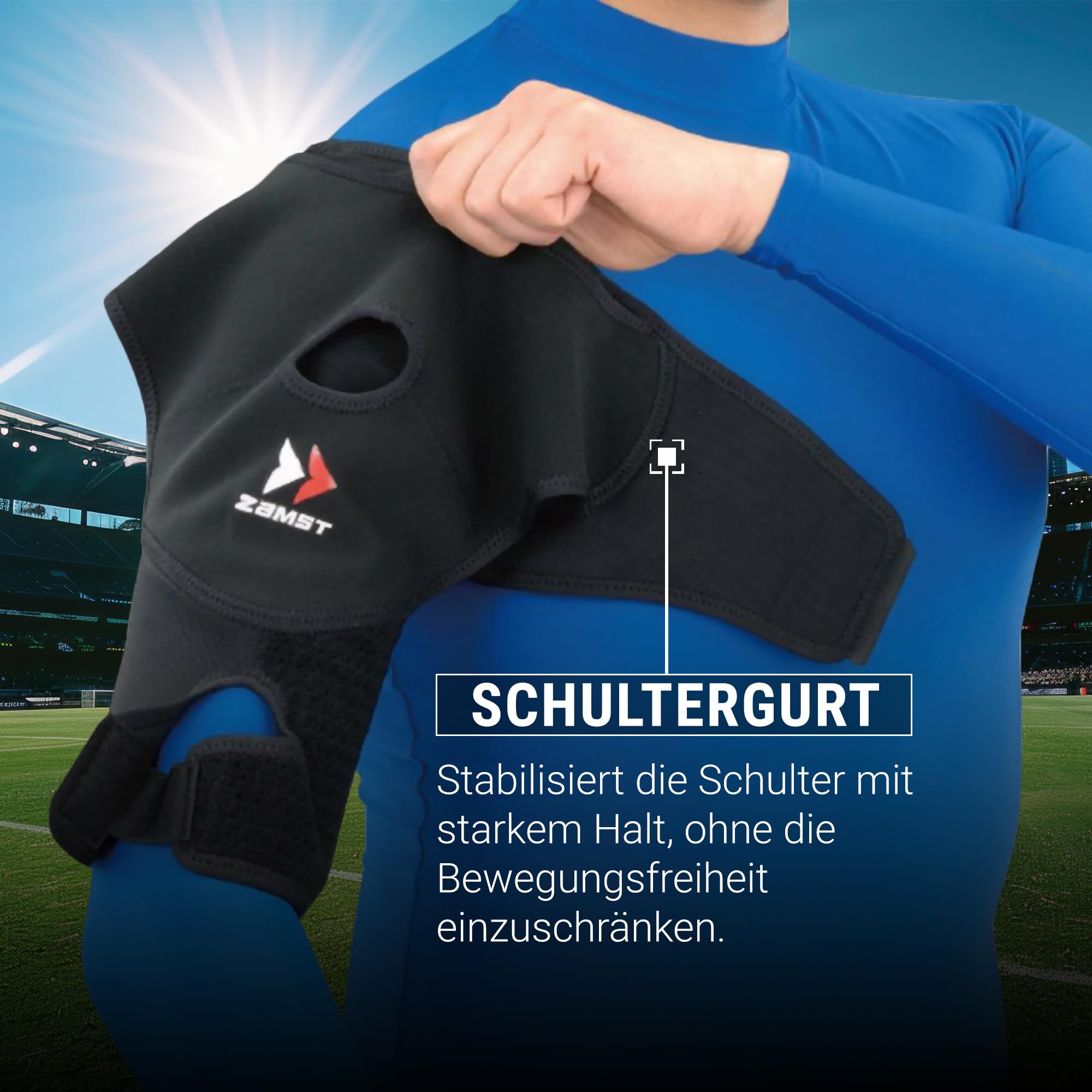 Zamst Shoulder Wrap (S) Sport-Schulterbandage mit dynamischer Stabilisierung bei Schulterverletzungen (XL)