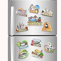 Vista 4 de Imán del parque nacional del lago del cráter de los E.E.U.U. Imán del refrigerador de madera 3D monumentos de viaje coleccionables, decoración hecha