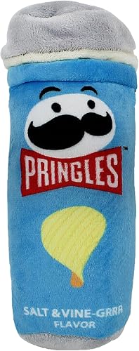 eolo Pringles Squeaky Dog Toy | Fun Plush Chew & Fetch Toy with Built-in Squeaker | Durable & Pet-Safe Dog Toy for Active Play (Blue)