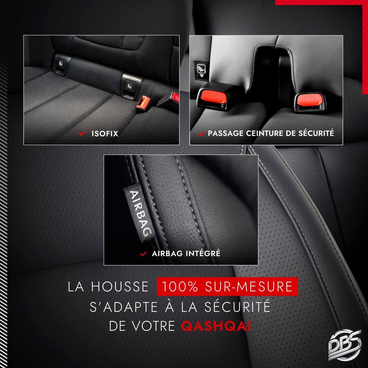 1011544 Car seat Cover - Custom Made - high-end Finish - Fast Installation - Compatible with Airbag - Isofix - Steering Wheel Left