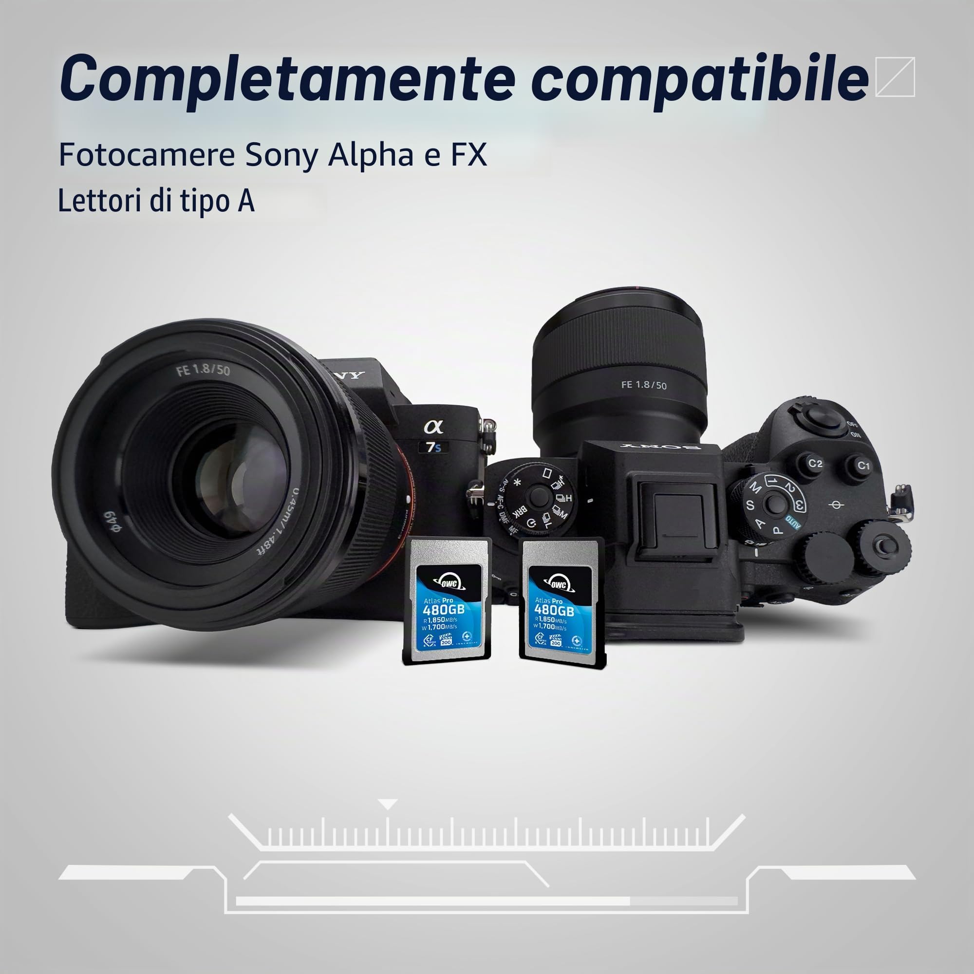 OWC Atlas Pro - Scheda di memoria Cfexpress 4.0 di tipo A ad alte prestazioni, 480 GB, di grado professionale, fino a 1850 MB/s in lettura e 1700 MB/s in scrittura