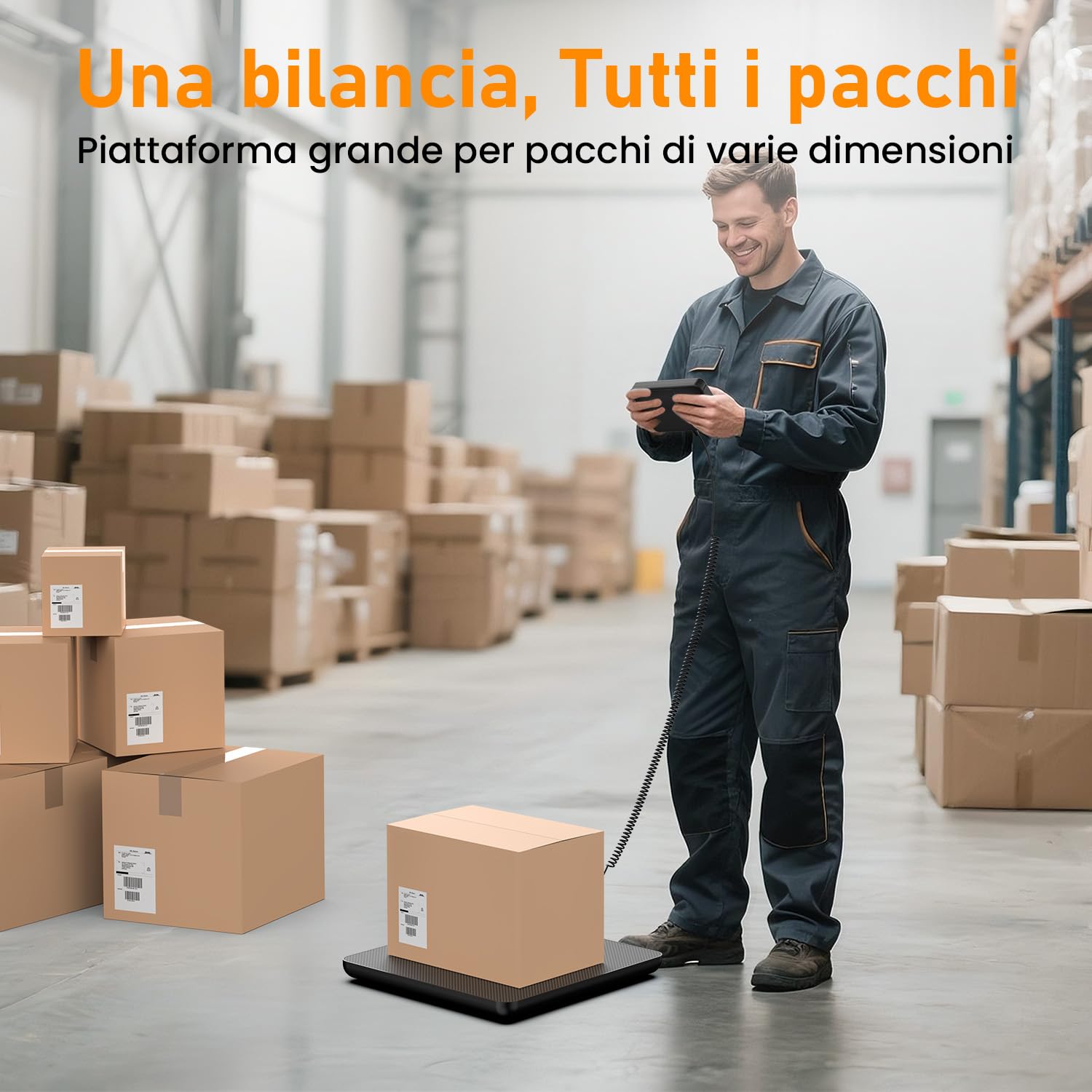 Bilancia Pesa Pacchi Digitale 200kg Professionale con Display LCD da Parete