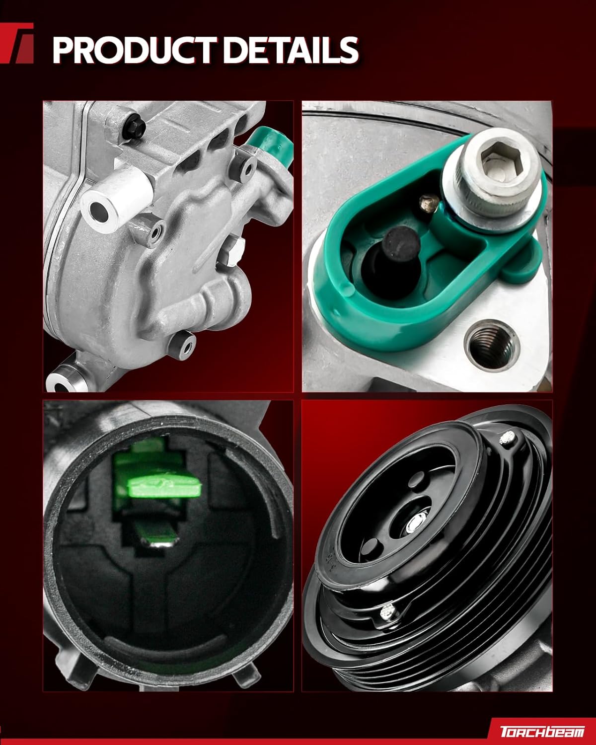 Torchbeam 158307 Automotive Air Conditioning AC Compressor Kit Compatible with Elantra 2007-2012 2.0L, Replace 158307, 6512835, 7420869, 0610248, 638968, 813366, 2021769, 977012H100