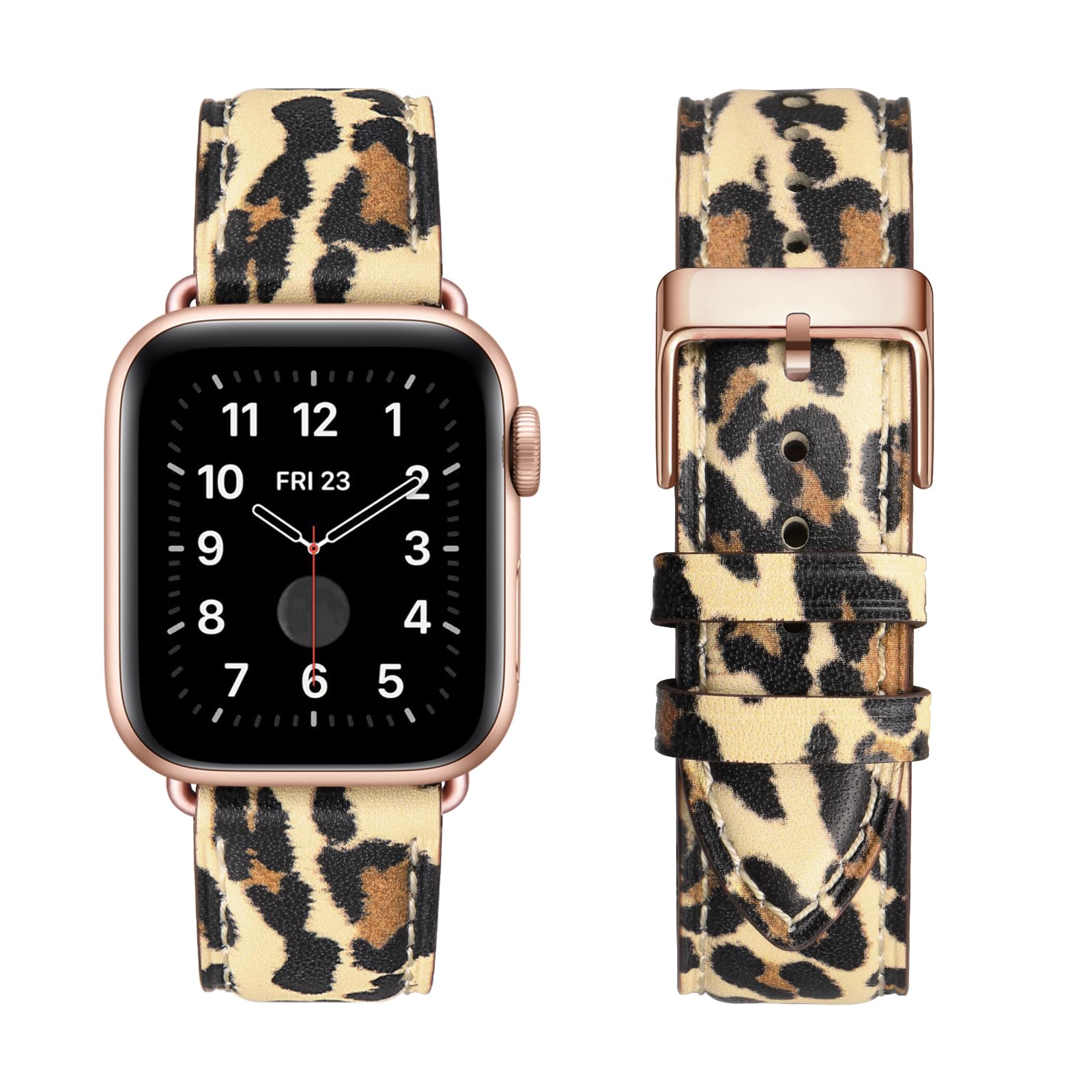 Photo 1 of OMIU Leather Bands Compatible with Apple Watch Band 38mm 40mm 41mm 42mm(Series 11/10), Genuine Leather Wristband Starp for iWatch SE Series 11 10 9 8 7 6 5 4 3 2 1 Ultra for Women Men