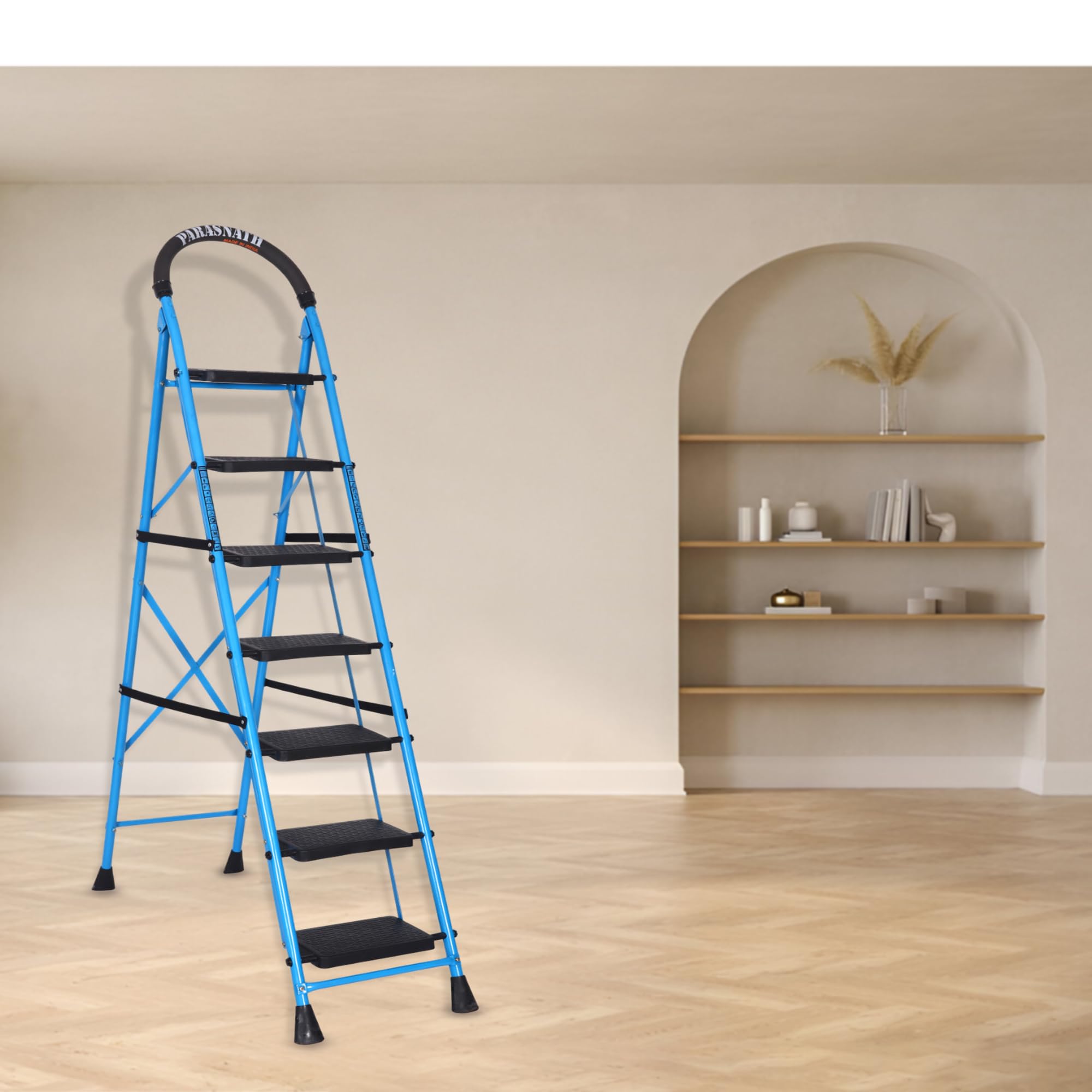Parasnath 7-Step GoUp Steel Ladder Grey | Foldable Lightweight Step Ladder with Anti-Skid Plastic Steps | Durable and Safe | 6-Year Manufacturer Warranty | Made in India — Amazon image 10