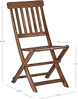 Vista 2 de Linon Catalán acabado tres piezas plegable Bistro Cafe Set, bellota marrón