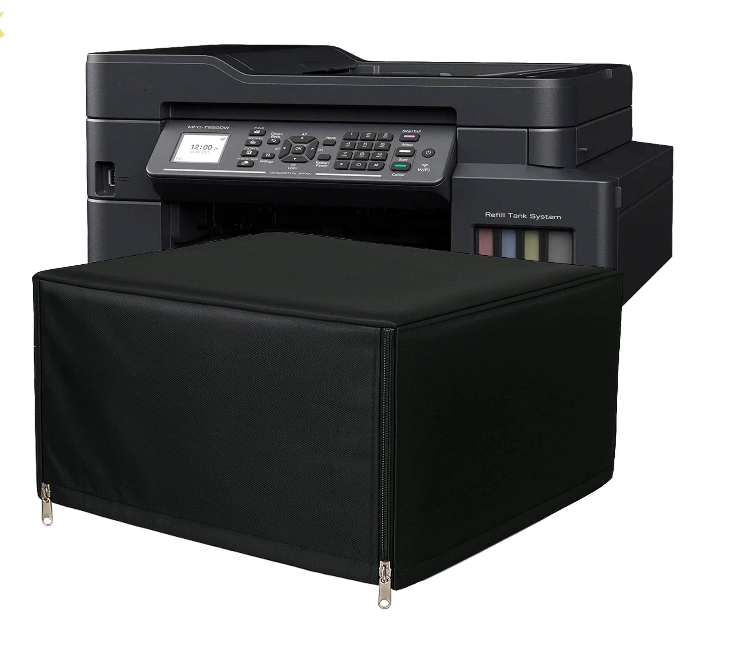 VONBAER Chain Printer Cover For Brother MFC-T920DW/DCP-T820DW Dust Proof / Water Proof Washable (Black)-image-26