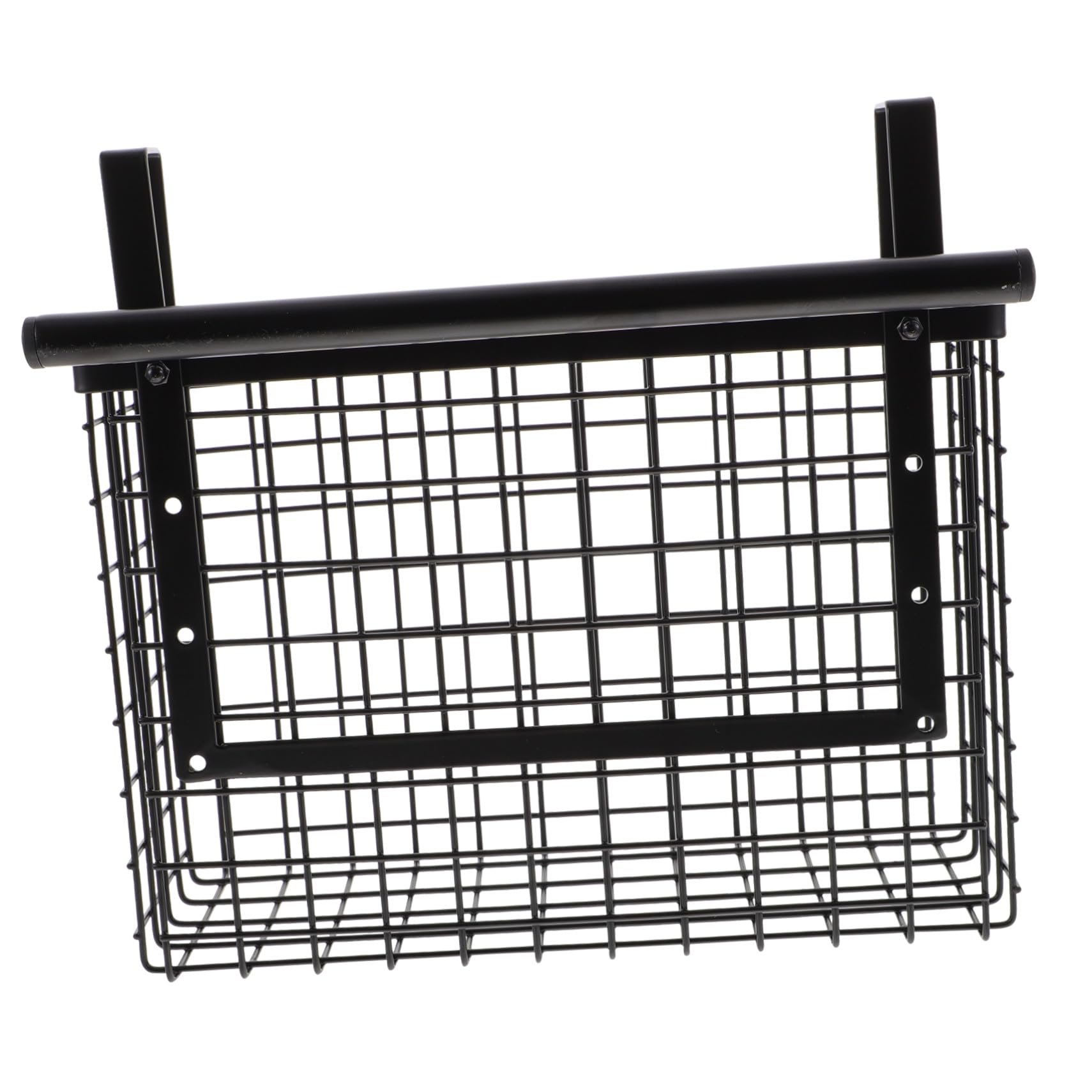 ERINGOGO Cesta Colgante para Puerta de Armario Malla Metálica Negra, Estante Organizador Multifunción de Metal, Soporte Colgante para Almacenamiento en Cocina y Hogar, Adecuado