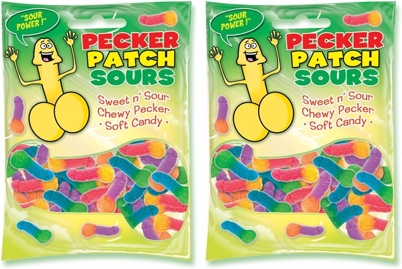 Bachelorette Party Favors - Pecker Patch Sours Gummy Candy (2 Pack)