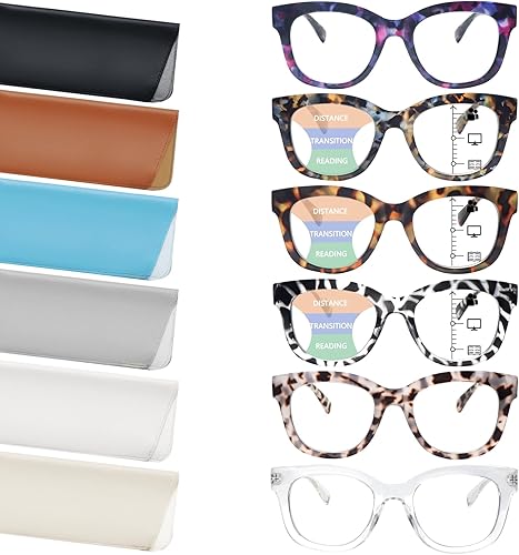 CLASAGA Anteojos progresivos de lectura multienfoque para mujer, con bloqueo de luz azul, lentes para lectura de computadora
