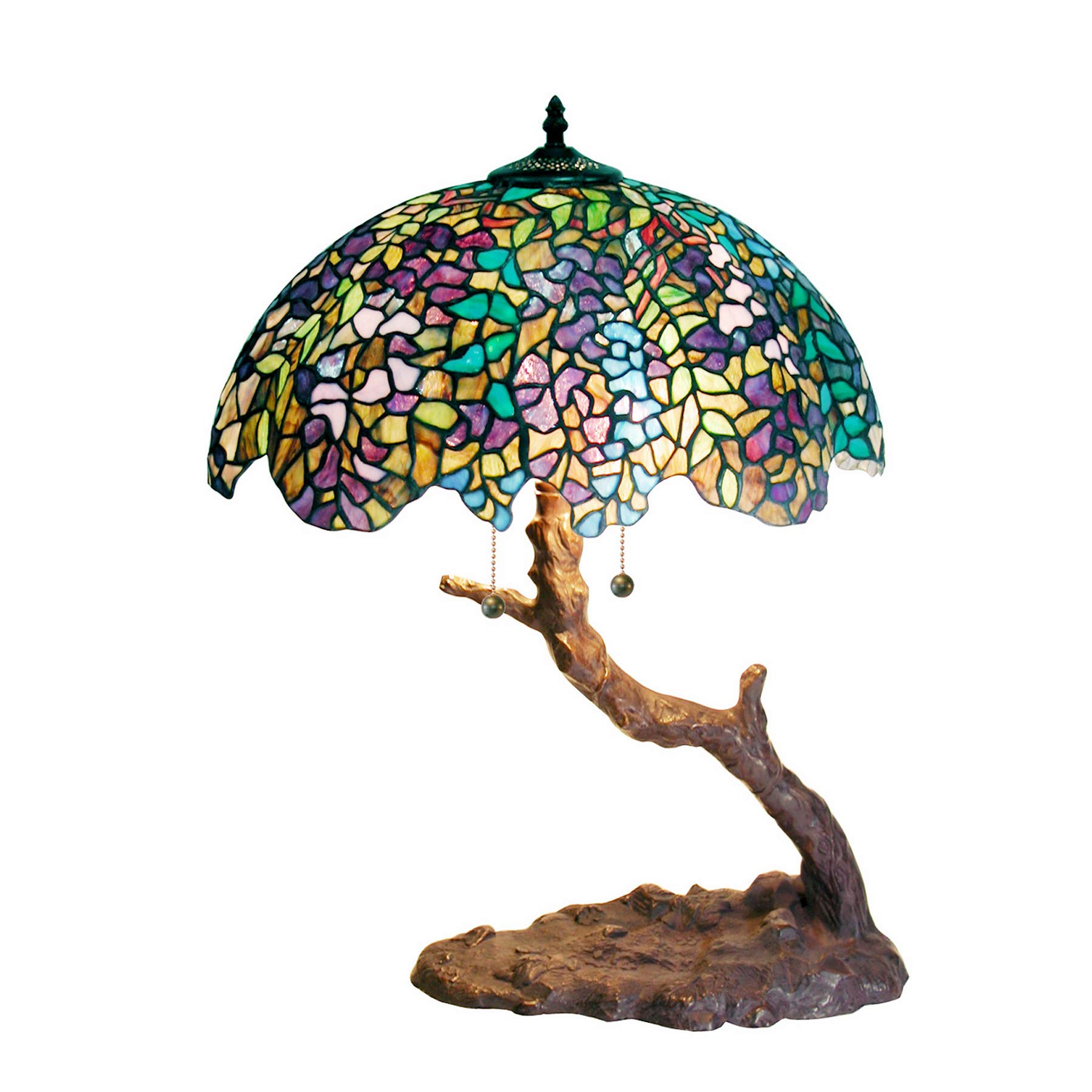 Warehouse of Tiffany 1686+BB449 Tiffany-Style Tree Table Lamp, Blue