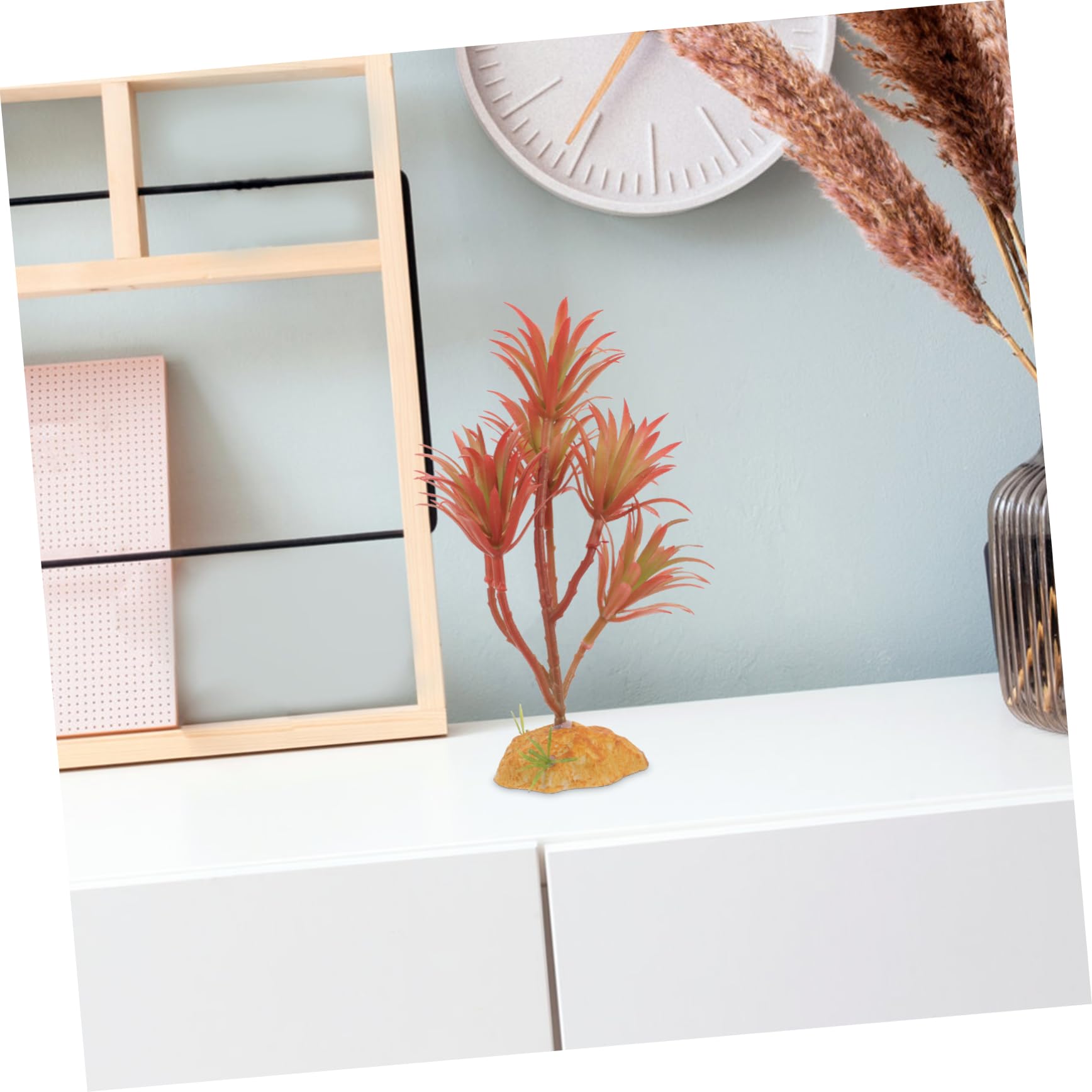 Abaodam 5 Pezzi Set di piante simulato piante da acquario impostore grandi d'acquario pianta acquatico decorazione dell'io Piccole betta pesce plastica