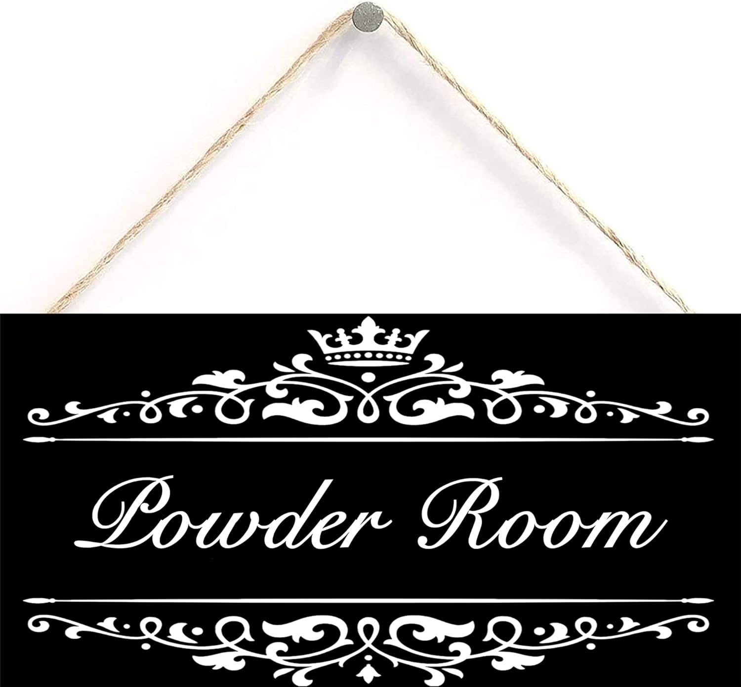 Powder Room Hanging Sign Decorative Wood Sign Home Decor Wood Door Sign Plaque 12