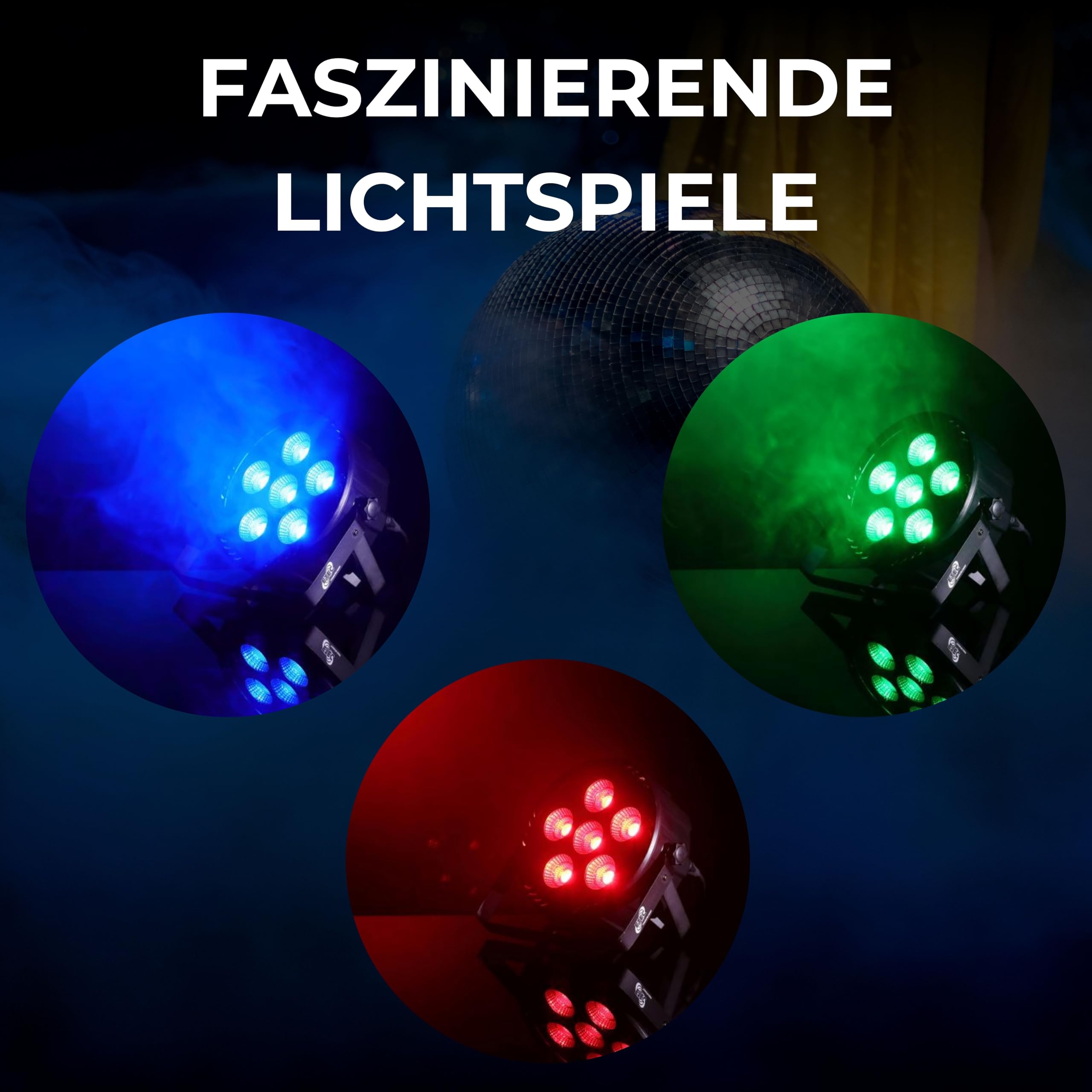 ETEC Professional LED PAR Scheinwerfer Slim Spot 30 COB 6x30 Watt RGBW DMX 4in1 Disco Bar Club Effekt Party DJ Party Hochzeit Veranstaltung Bühnenbeleuchtung Farbmischung