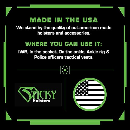 Miniatura 10 de Sticky Holsters Funda Mag para hombres y mujeres, funda oculta para munición y accesorios adicionales, paquete de 2, color negro, para IWB o de