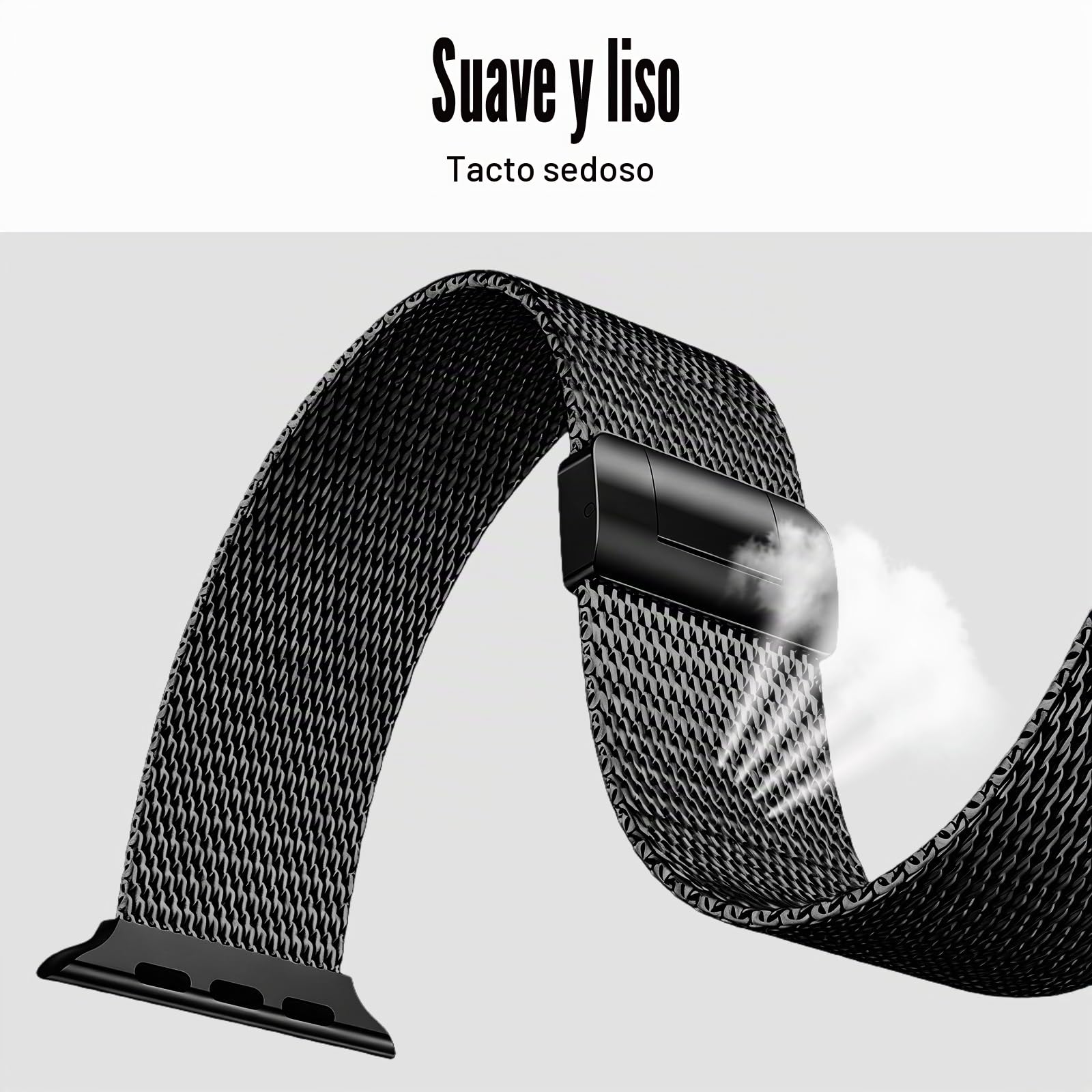 Correa de Titanio para Apple Watch Ultra 3/2/1 49mm, Pulsera Milanese Loop, Hebilla Paracaídas Correas Titanio para Apple Watch 49mm 46mm 45mm 44mm 42mm(Serie 3 2 1), Series 11/10/9/8/7/6/5/4/3/2/1/SE