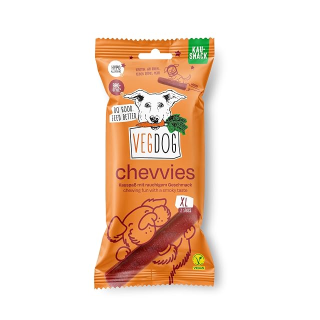Foto 2 de 8 de VEGDOG Chevvies XL - Palillo masticable para perros (hipoalergénico, bajo en grasa, 11 x 200 g)