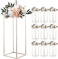 VEVOR 10PCS Gold Wedding Flower Stands 23.62" Acrylic Column Floral Display Racks for Parties, Birthdays, Home Decor