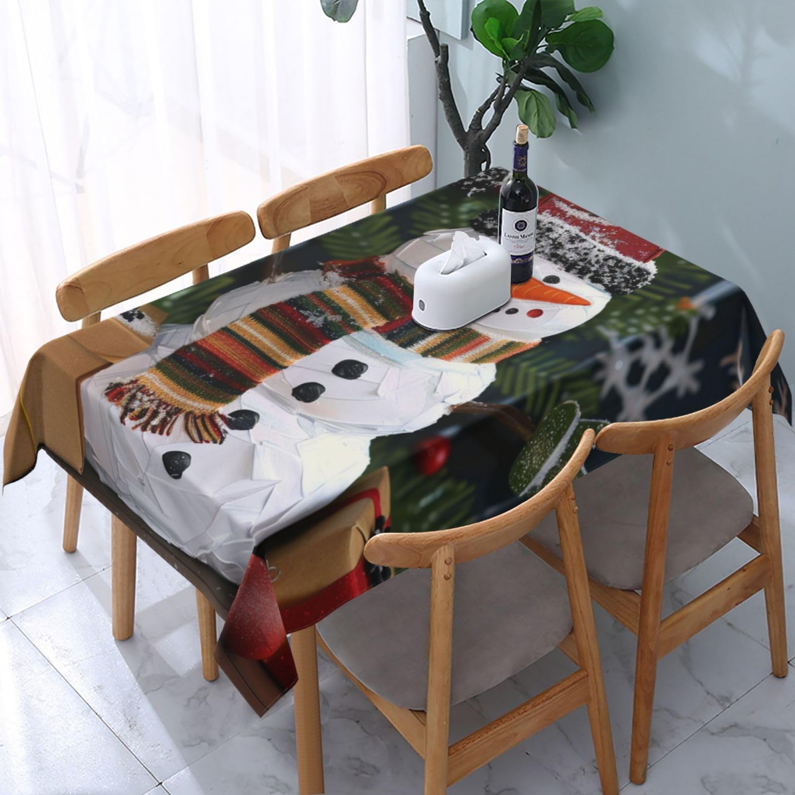 Nappe bonhomme de neige de Noël en tissu pour partager la magie des fêtes en famille à la maison