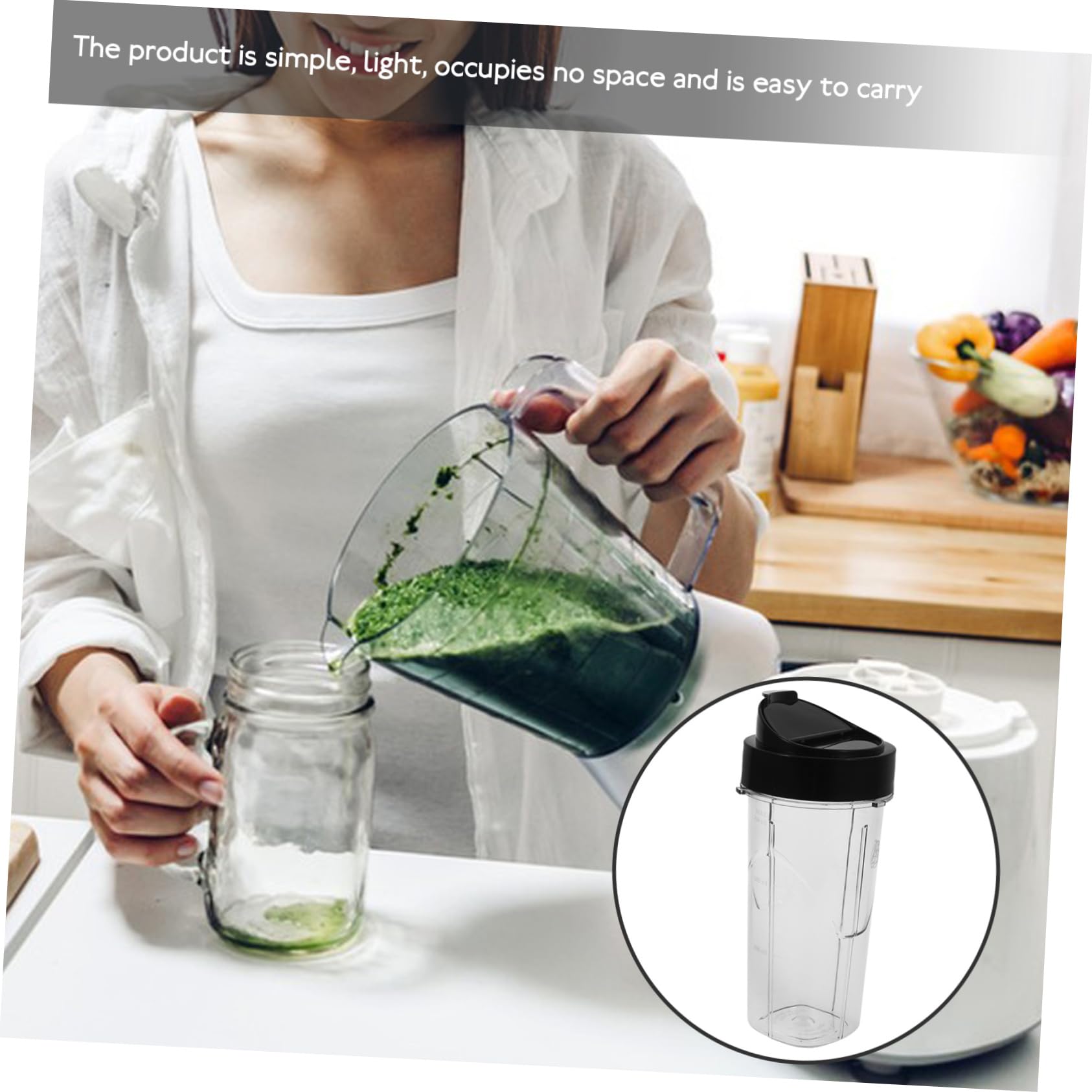 VALICLUD Wiederverwendbarer Plastikbecher Kompatibler Ersatzbecher für Profi-mixer Transparenter Smoothiebecher mit Kleinen Bechern für Haushalt und Bargebrauch