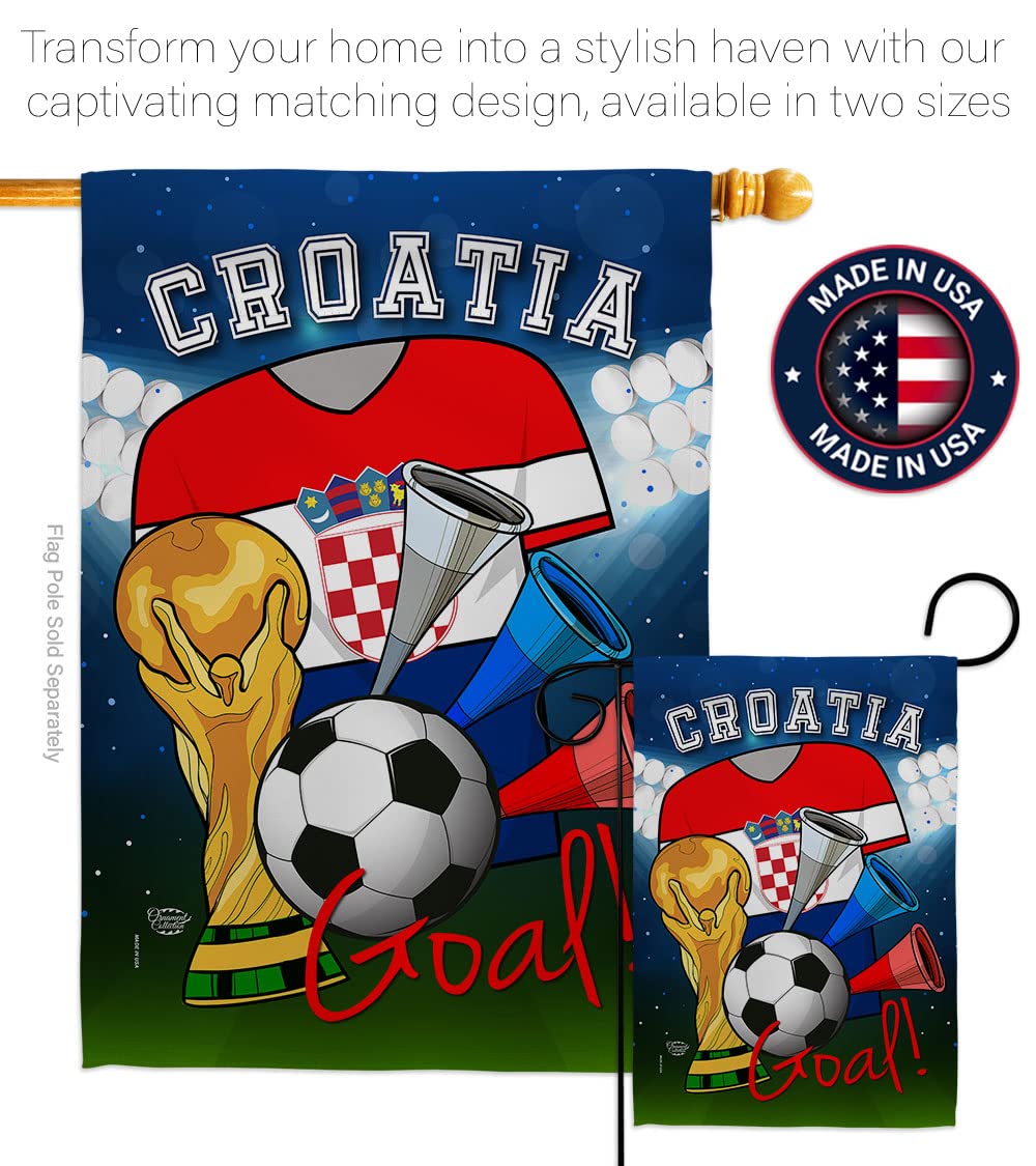 Croatia World Cup Garden Flag - Double-Sided 13x18.5 Inch Soccer Sports Yard Decor, Made In USA