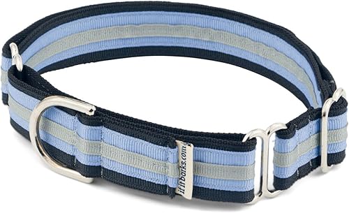 Miniatura 3 de If It Barks Collar Martingala de 1 pulgada para perros, nailon ajustable, fabricado en Estados Unidos, mediano, hielo negro