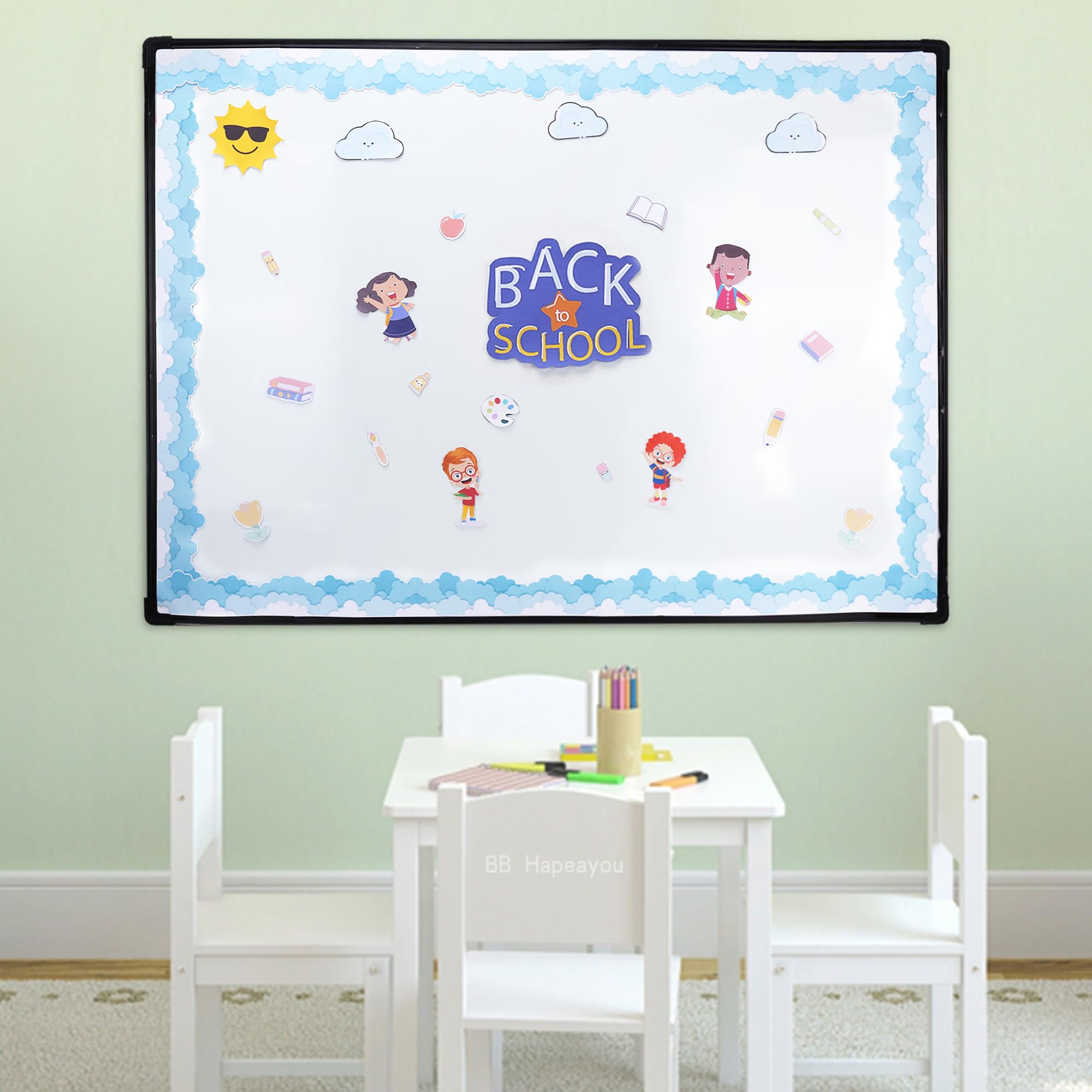Bulletin Board Border Cloud Display Borders Classroom Decoration for School/Office/Party 65.61 ft (Blue) - Image 3